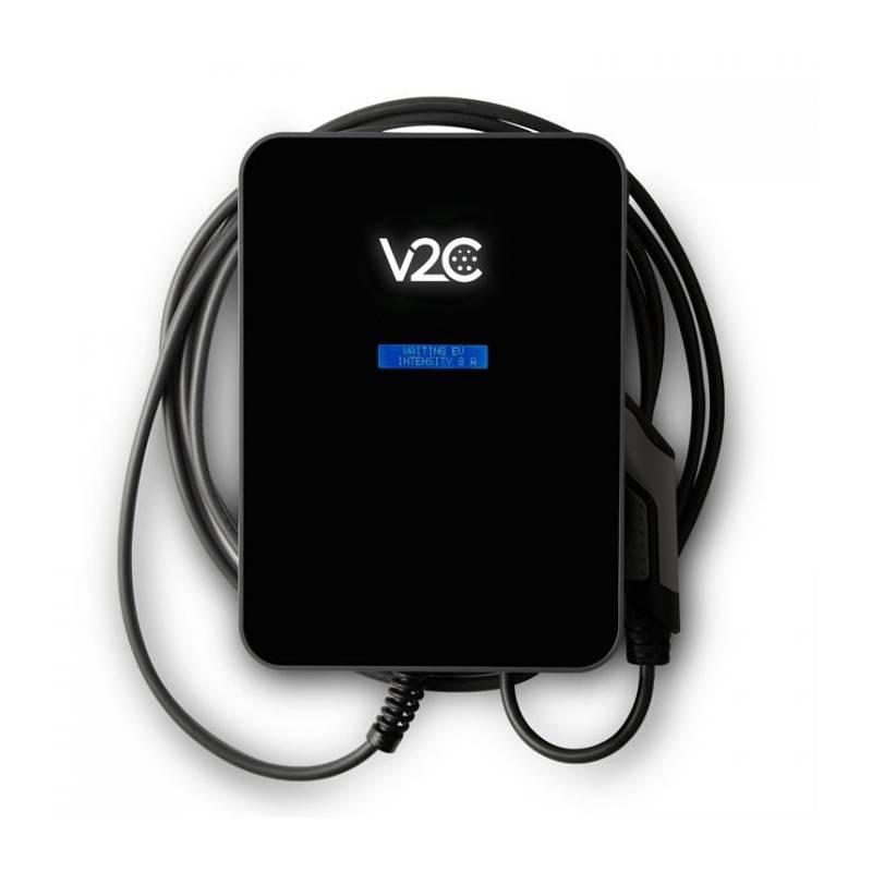 V2C Trydan 22kW socket with Display, 3 Phase, Type 2 socket, Black